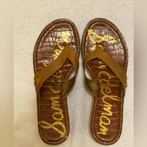 Sam Edelman Romy Cork Wedge Sandals Brown Size 9